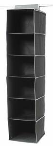 Závěsný organizér na oblečení Compactor URBAN 30 x 30 x 128 cm – 6 polic, černý