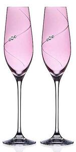 Diamante Silhouette Pink sklenice na sekt 210 ml, 2 ks