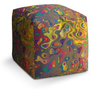 Taburet Cube barevné skvrny, barevná