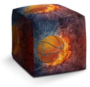 Taburet Cube basketbalový míč, hnědá / černá