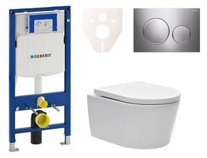 Cenově zvýhodněný závěsný WC set Geberit do lehkých stěn / předstěnová montáž+ WC SAT Brevis SIKOGES3W41