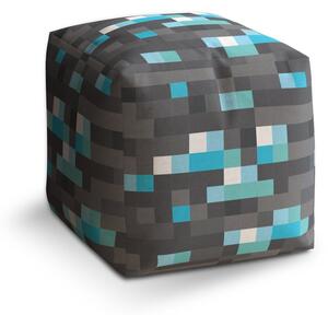 Taburet Cube Blocks 1, šedá / modrá