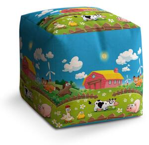 Taburet Cube farma, barevná