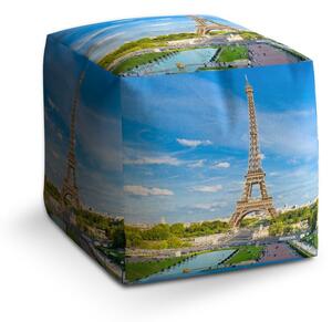 Taburet Cube Eiffel Tower 5, modrá