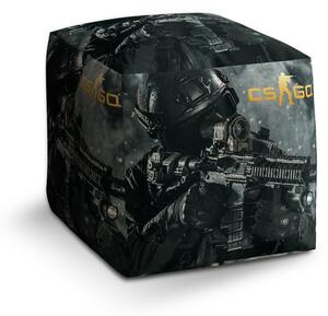 Taburet Cube CS:GO voják 1, černá