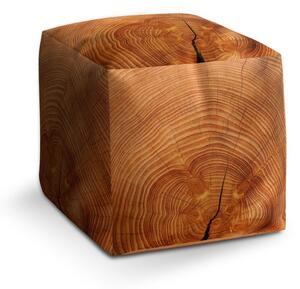 Taburet Cube dřevo 2, hnědá