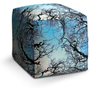 Taburet Cube holé větve, modrá