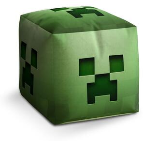 Taburet Cube Green Blocks, zelená