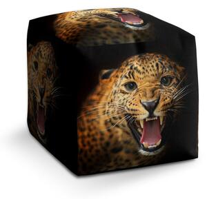 Taburet Cube gepard 2, žlutá / černá