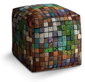 Taburet Cube Blocks Abstract, barevná