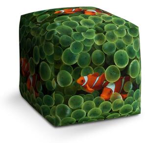 Taburet Cube klaun očkatý, zelená