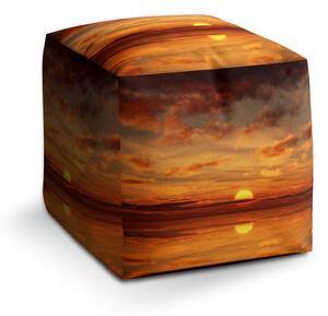 Taburet Cube oranžové slunce, oranžová