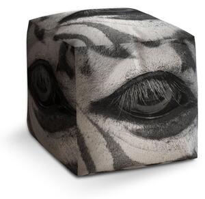 Taburet Cube oko zebry, šedá