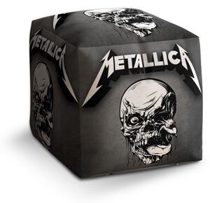 Taburet Cube Metallica lebka šedá, šedá