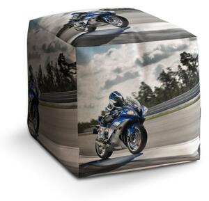 Taburet Cube motorkář, šedá