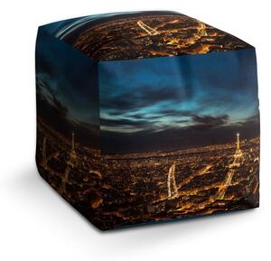 Taburet Cube noční Paříž, barevná