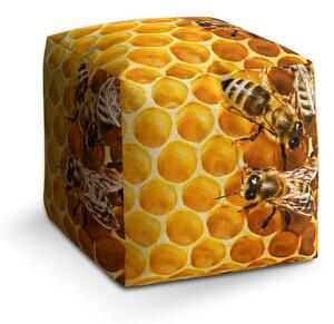 Taburet Cube včely, žlutá