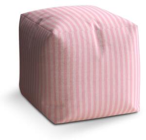 Taburet Cube růžové pruhy, růžová