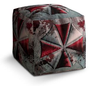 Taburet Cube Resident Evil Umbrella Co. Steel, šedá / červená