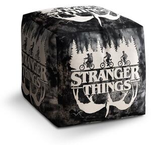 Taburet Cube Stranger Things White, černá / bílá