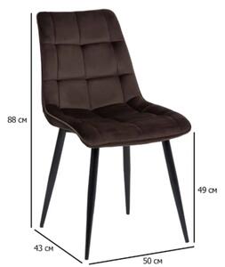 Židle CHIC VELVET černý rám / hnědá BLUVEL 48