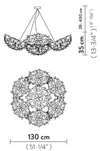 SLAMP VELSOVSWHT04T00000EU Veli 7 Opal, rozměrné závěsné svítidlo z bilého Opalflexu, 9x12W E27, prům. 130cm