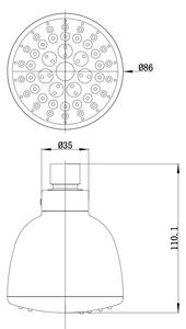 Novaservis - Pevná sprcha průměr 86 mm chrom, RUP/124,0