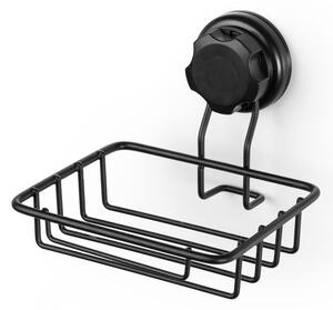 Držák na mýdlo / houbu Compactor Bestlock Black s přísavkou - bez vrtání, nosnost 4 kg