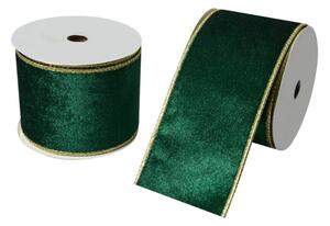 Zelená ozdobná stužka sametová – 63 mm x 5 m