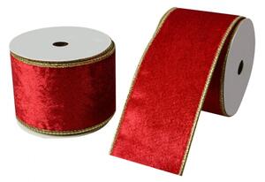Červená ozdobná stužka sametová – 63 mm x 5 m