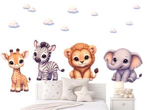 Styl Disney safari zvířátka dětské samolepky na zeď arch 35 x 45 cm
