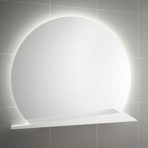 Zrcadlo s LED osvětlením s poličkou Sunrise Salgar 80x80 cm bílá 83965B