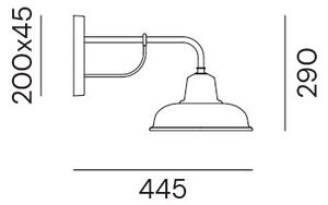 Il Fanale 243.05.OR Contrada, nástěnné svítidlo z mosazi, 1x15W E27, výška 29cm