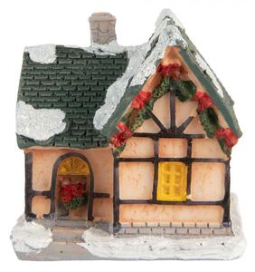 Barevný dekorační domeček s LED světýlky Hoefkens – 6x5x6 cm