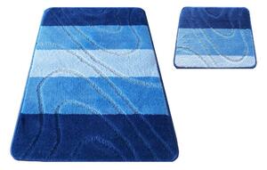 Dvoudílný set koupelnových předložek v modré barvě 50 cm x 80 cm + 40 cm x 50 cm