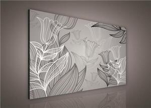 Obraz na plátně listy s tulipány 139O1, 100 x 75 cm, IMPOL TRADE