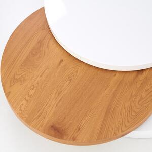 Halmar Konferenční stolek Michelle, bílý/zlatý dub