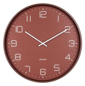 KARLSSON Nástěnné hodiny Lofty Iron matná bordová ø 40 cm × 4,5 cm