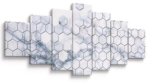 Obraz - Mramorované hexagony (210x100 cm)
