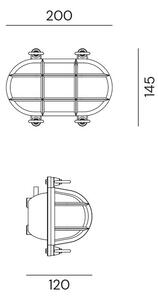 Il Fanale 247.36.OO Marina, exteriérové svítidlo z mosazi s mřížkou, 1x30W E27, délka 20cm, IP54