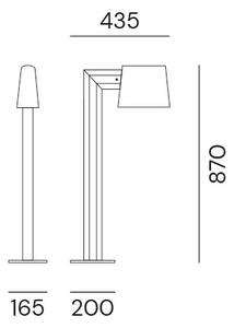 Il Fanale Z2C1 Saint Tropez, industriální sloupkové svítidlo do exteriéru, 1x15W E27, hnědá, výška 87cm, IP65