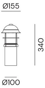 Il Fanale 245.42.ORB Garden, venkovní sloupkové svítidlo z mosazi a mědi, 1x15W E27, výška 34cm, IP44