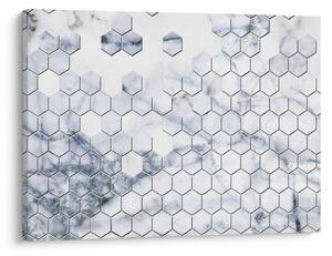 Obraz - Mramorované hexagony (70x50 cm)