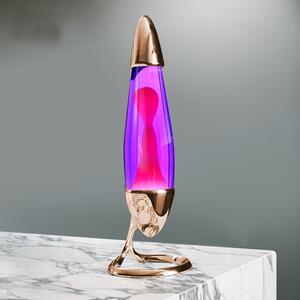 Mathmos Neo Cooper, originální lávová lampa, 1x20W, měděná s fialovou tekutinou a růžovou lávou, výška 42cm