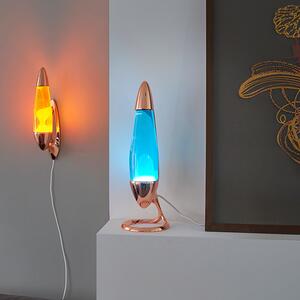 Mathmos Neo Copper, originální lávová lampa, 1x20W, měděná s fialovou tekutinou a tyrkysovou lávou, výška 42cm