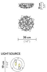 SLAMP VELCS00FLG00000000EU Veli Foliage Mini, stropní designové svítidlo, 2x6W E14, prům. 36cm