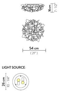 SLAMP VELCM00FLG00000000EU Veli Foliage Medium, stropní designové svítidlo, 2x12W E27, prům. 54cm