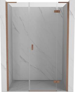 Mexen Mist-H L sprchové dveře otočné pravé 130 cm, transparentní, kartáčovaná měď - 8A5L-130-001-65-00-P