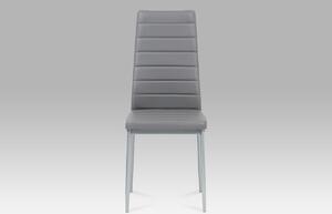 Jídelní židle šedá ekokůže a šedý lak DCL-117 GREY