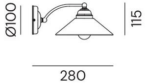 Il Fanale 081.17.OV Country, rustikální nástěnná lampa z mosazi a benátského skla, 1x10W LED E14, prům. 20cm